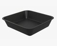 Plastic Food Container Box Tray With Label Mockup 09 3D модель