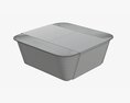Plastic Food Container Box Tray With Label Mockup 10 3D 모델 