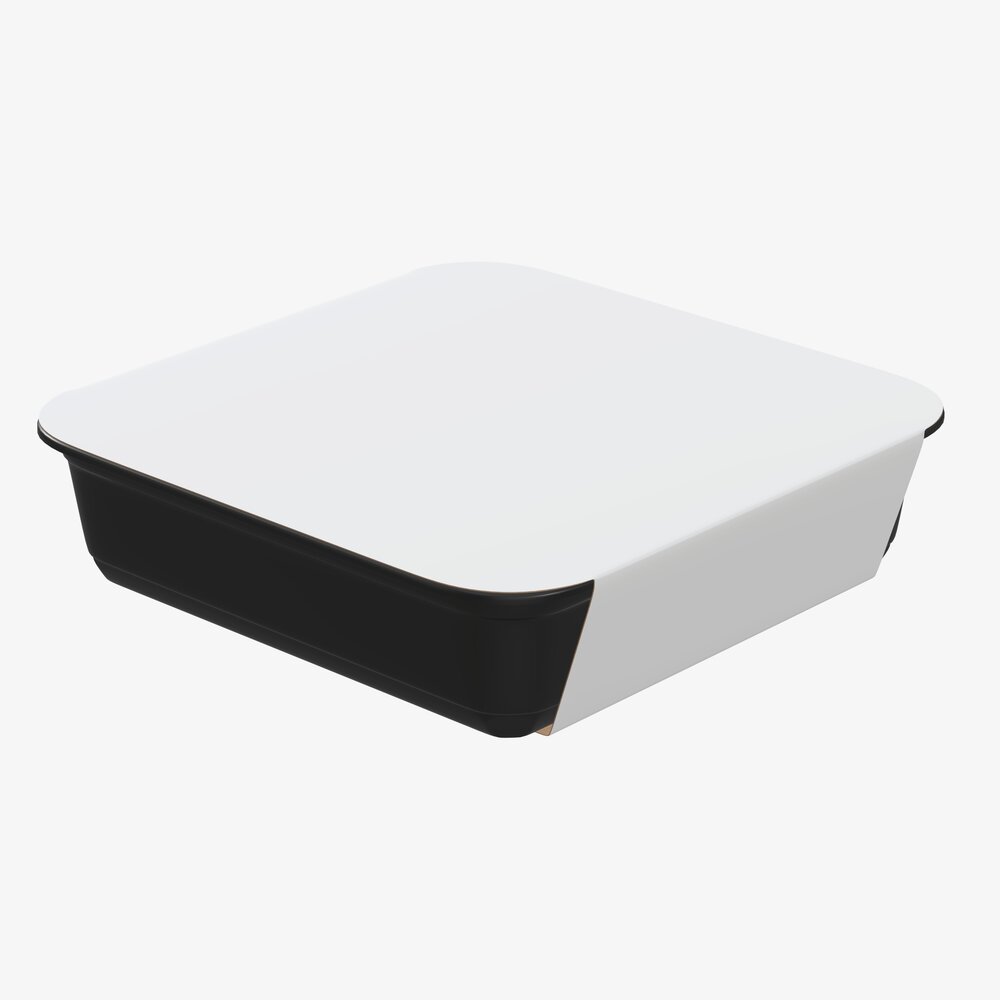 Plastic Food Container Box Tray With Label Mockup 15 3D model