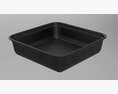 Plastic Food Container Box Tray With Label Mockup 15 3d model