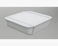 Plastic Food Container Box Tray With Label Mockup 15 3D模型