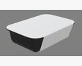 Plastic Food Container Box Tray With Label Mockup 16 Modello 3D