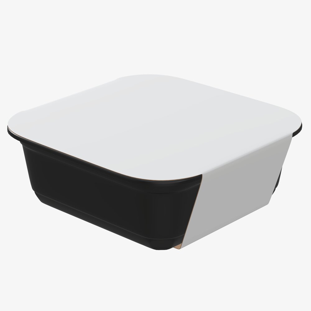 Plastic Food Container Box Tray With Label Mockup 17 3D model