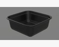 Plastic Food Container Box Tray With Label Mockup 17 3Dモデル