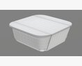 Plastic Food Container Box Tray With Label Mockup 17 Modello 3D