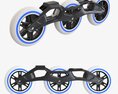 Racing Roller Skates Frame With Wheels Modelo 3d