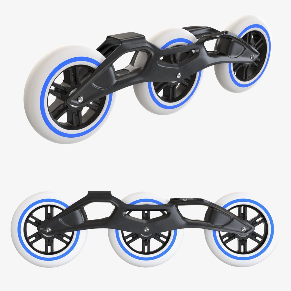 Racing Roller Skates Frame With Wheels 3D模型