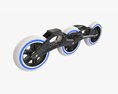 Racing Roller Skates Frame With Wheels 3D-Modell