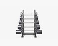 Rubberized Barbell Set On Rack 02 3Dモデル