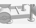 Rubberized Barbell Set On Rack 02 3D 모델 
