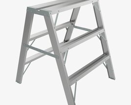 Sawhorse Foldable Ladder 3D model