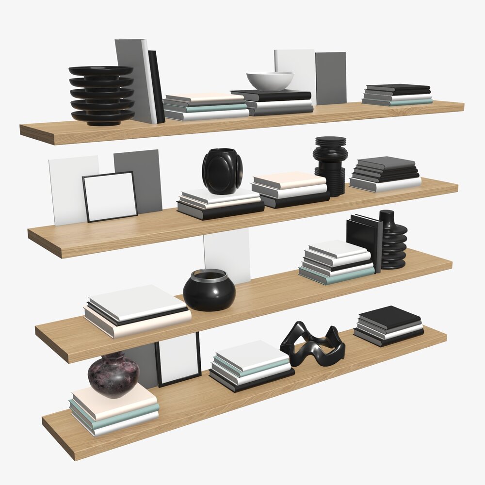Shelf With Decorations Modelo 3D