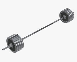 Straight Weight Bar With Weights 3D 모델 