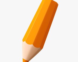 Stylized Tilted Pencil 3D-Modell