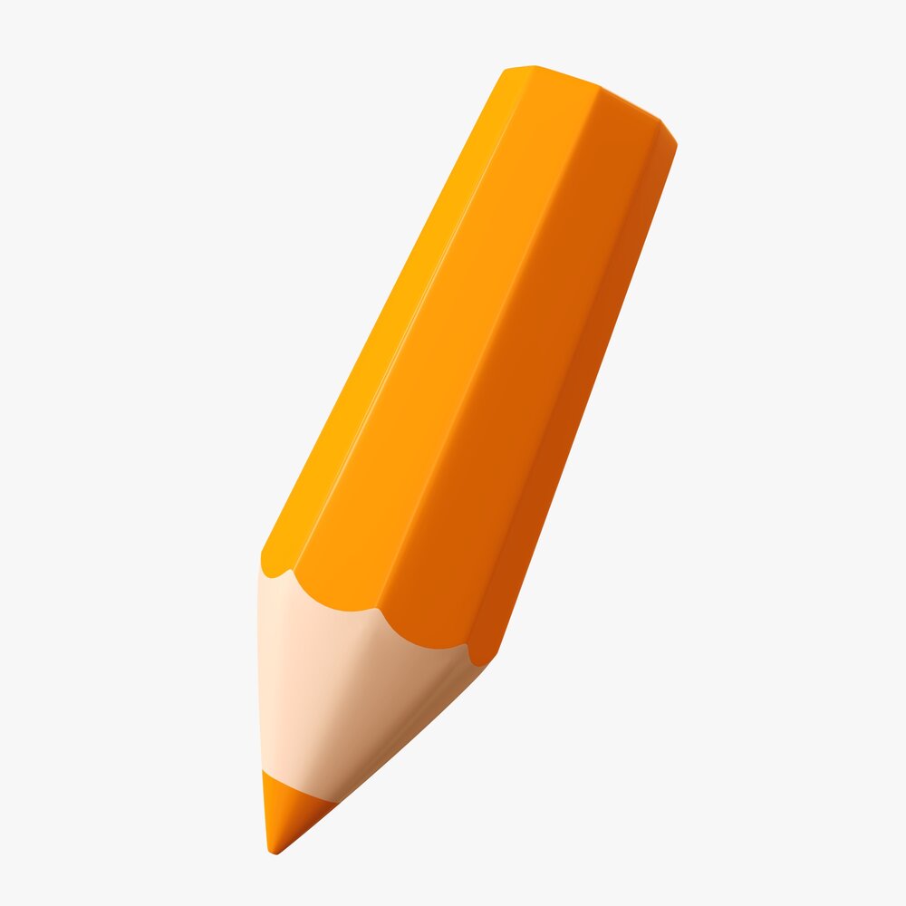 Stylized Tilted Pencil 3D model