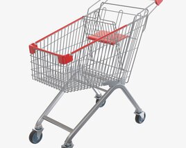Supermarket Grocery Store Shopping Metal Cart Modello 3D