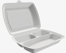 Take-out Lunch Polystyrene Box 02 3D-Modell