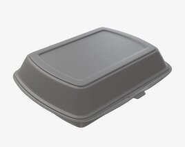 Take-out Lunch Polystyrene Box 04 Closed 3D 모델 