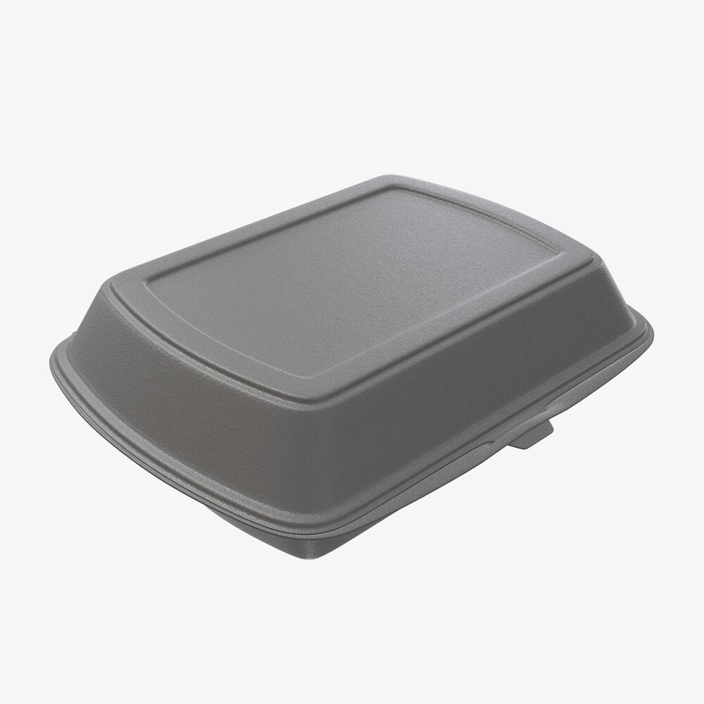 Take-out Lunch Polystyrene Box 04 Closed 3D模型