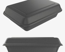 Take-out Lunch Polystyrene Box 05 Closed 3D模型