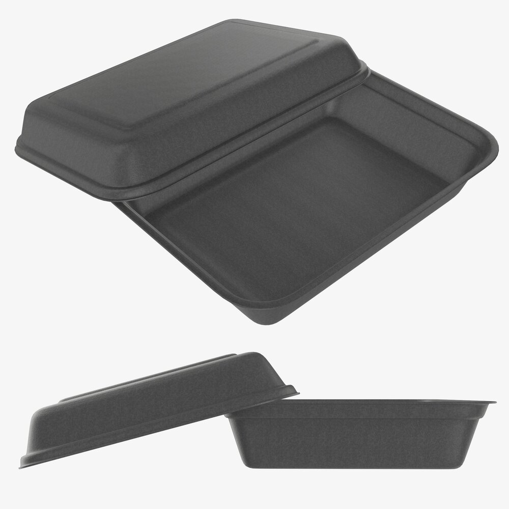 Take-out Lunch Polystyrene Box 06 3D-Modell