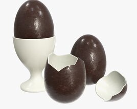 Egg With Stand Chocolate Broken 3D 모델 
