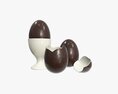 Egg With Stand Chocolate Broken 3d model