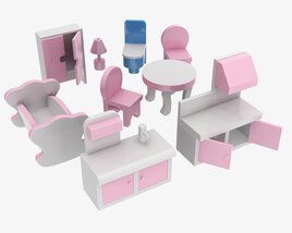 Toy Furniture Stylized 3D-Modell