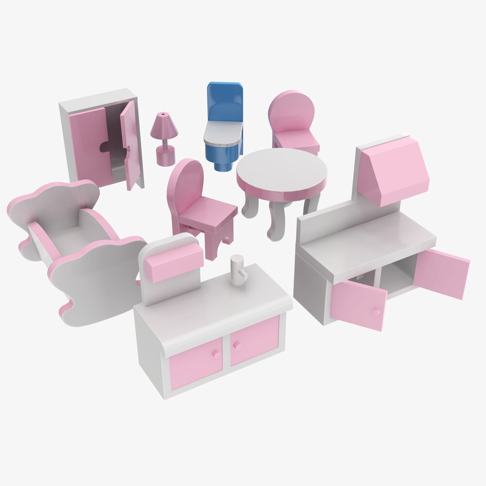 Toy Furniture Stylized 3D-Modell