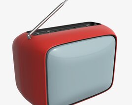 Vintage Red TV Modelo 3d