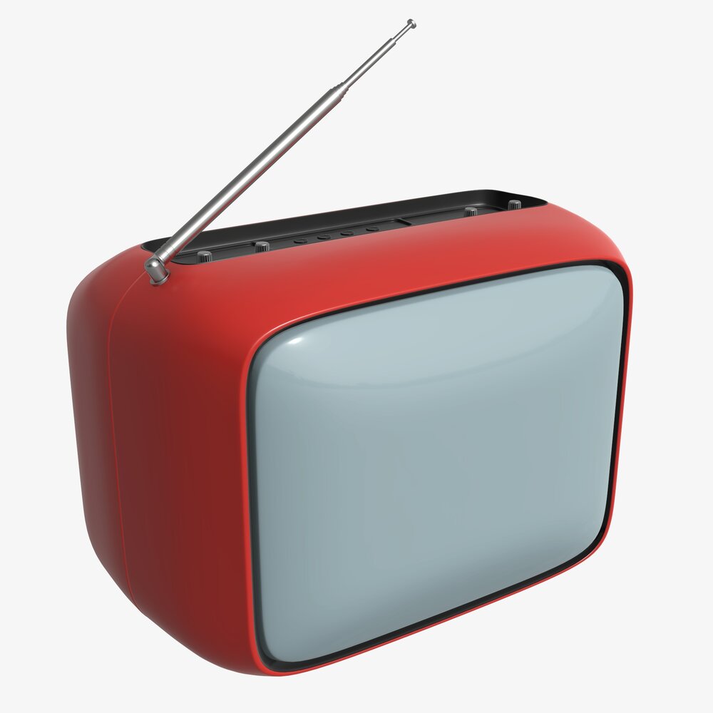 Vintage Red TV 3D 모델 