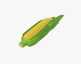 Corn With Leaves 3d model