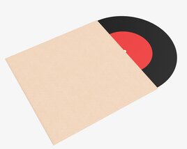 Vinyl Record With Cover Mockup 02 3D-Modell
