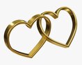 Wedding Rings Heart Shaped 3Dモデル