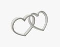Wedding Rings Heart Shaped 3D модель