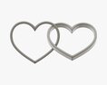 Wedding Rings Heart Shaped Modello 3D