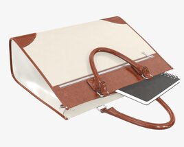 Woman Briefcase Travel Bag Handbag On Ground 3D 모델 