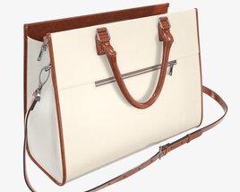 Woman Briefcase Travel Shoulder Bag Handbag Open 3D model