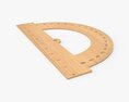 Wooden Half-circle Protractor 01 3Dモデル