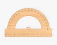 Wooden Half-circle Protractor 01 3Dモデル