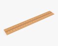 Wooden Ruler 01 3d model