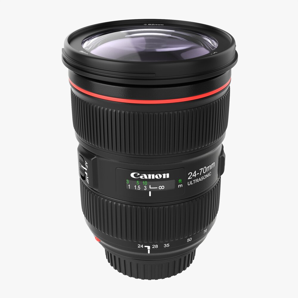 Canon DSLR EF 24-70mm USM Lens 3D model