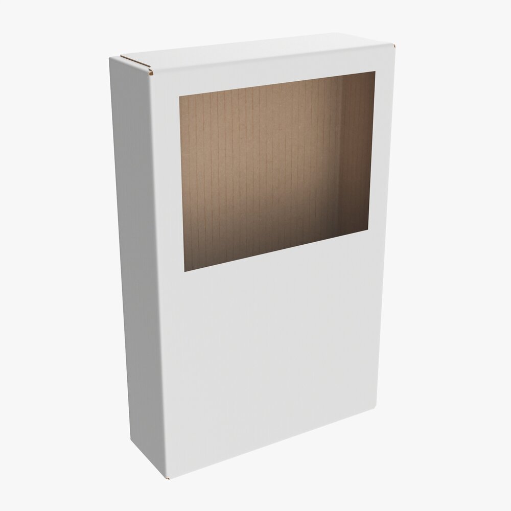 Cardboard Box With Window 02 3d model