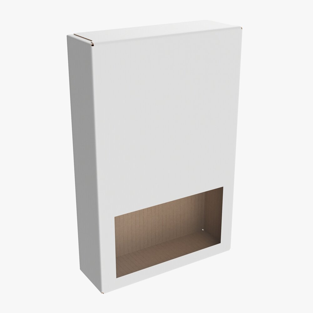 Cardboard Box With Window 03 Modello 3D