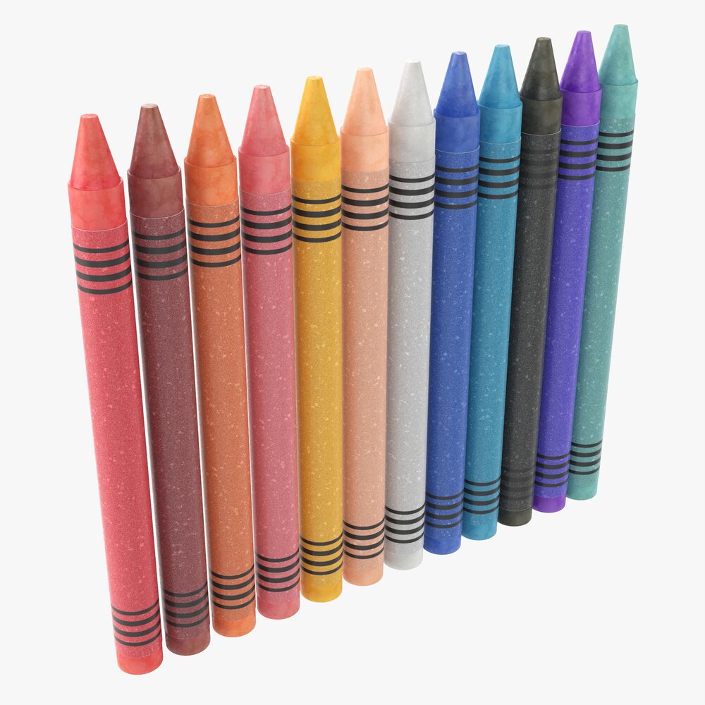 Crayon Set Modello 3D