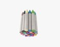 Crayons In Cardboard Tube Box 3d model