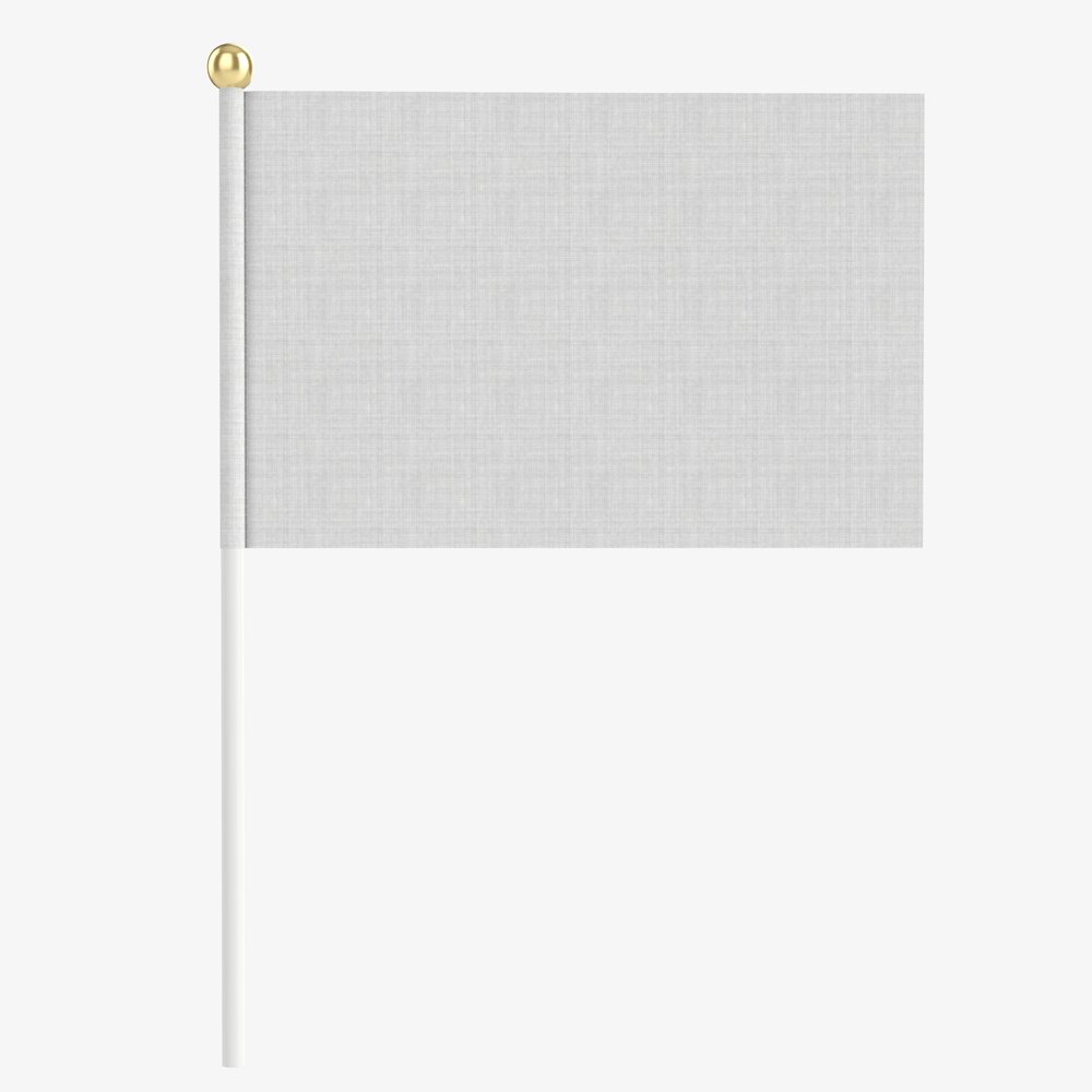 Decorative Small Flag On Flagpole 3d model
