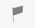 Decorative Small Flag On Flagpole 3D 모델 