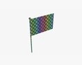 Decorative Small Flag On Flagpole Modello 3D