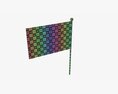 Decorative Small Flag On Flagpole 3D模型